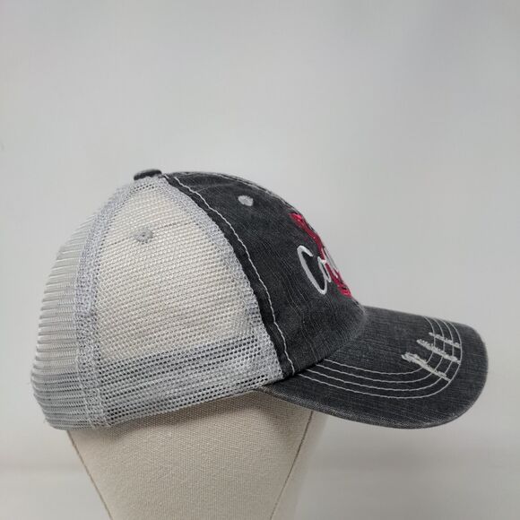 Cowgirl Horseshoe Strapback Mesh Back Trucker Hat Gray OSFM Embroidered - Picture 4 of 7